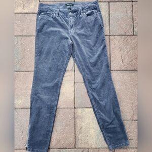 Women's White House Black Market Gray Velour Skinny Ankle Zip Pants Size 8R Soft